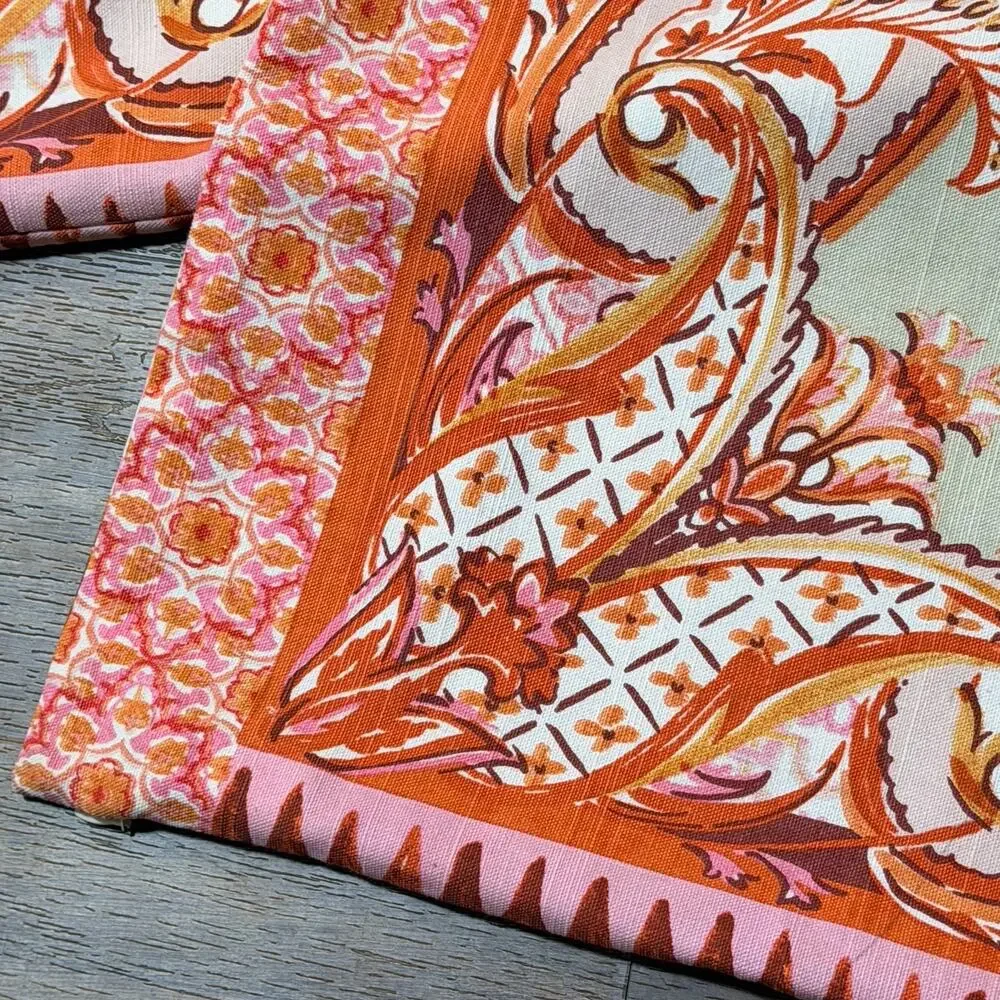 2 Pottery Barn Olympia Paisley Linen Square Pillow Cover 24